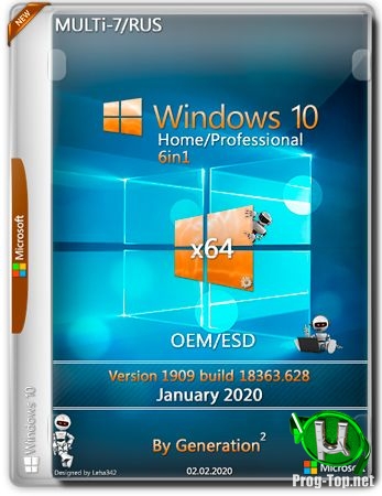 Windows 10 Home/Pro v.1909.18363.628 6in1 OEM/ESD Jan 2020 by Generation2 (x64)